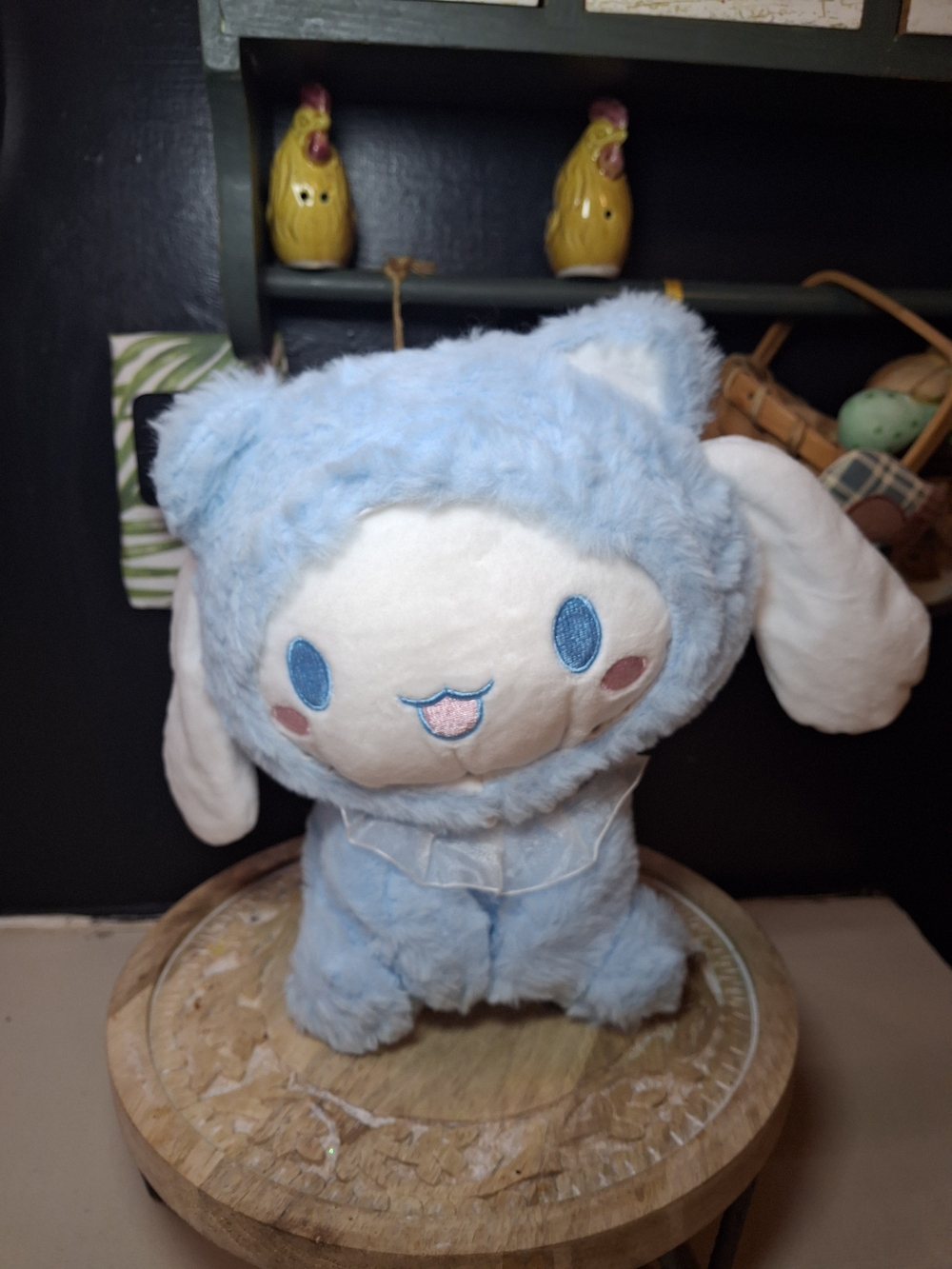 Plush Light Blue Bunny Ear Hat